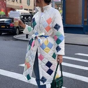 NWT Yellow The Label Vera Quilted Coat